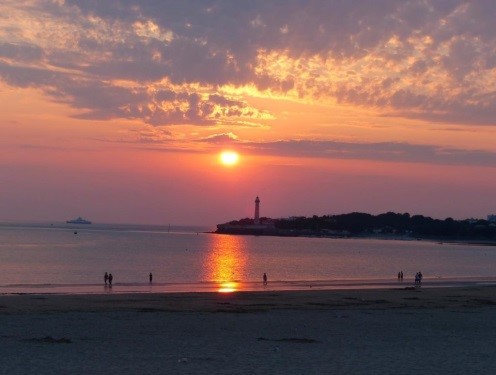 Coucher de soleil sur la plage